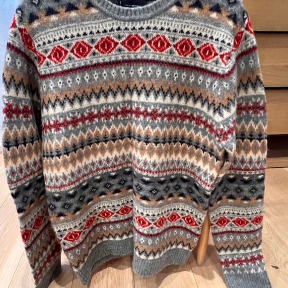 🔥NWOT Lucky Brand Men's Intarsia Nordic Sweater. Size M - Picture 5 of 13